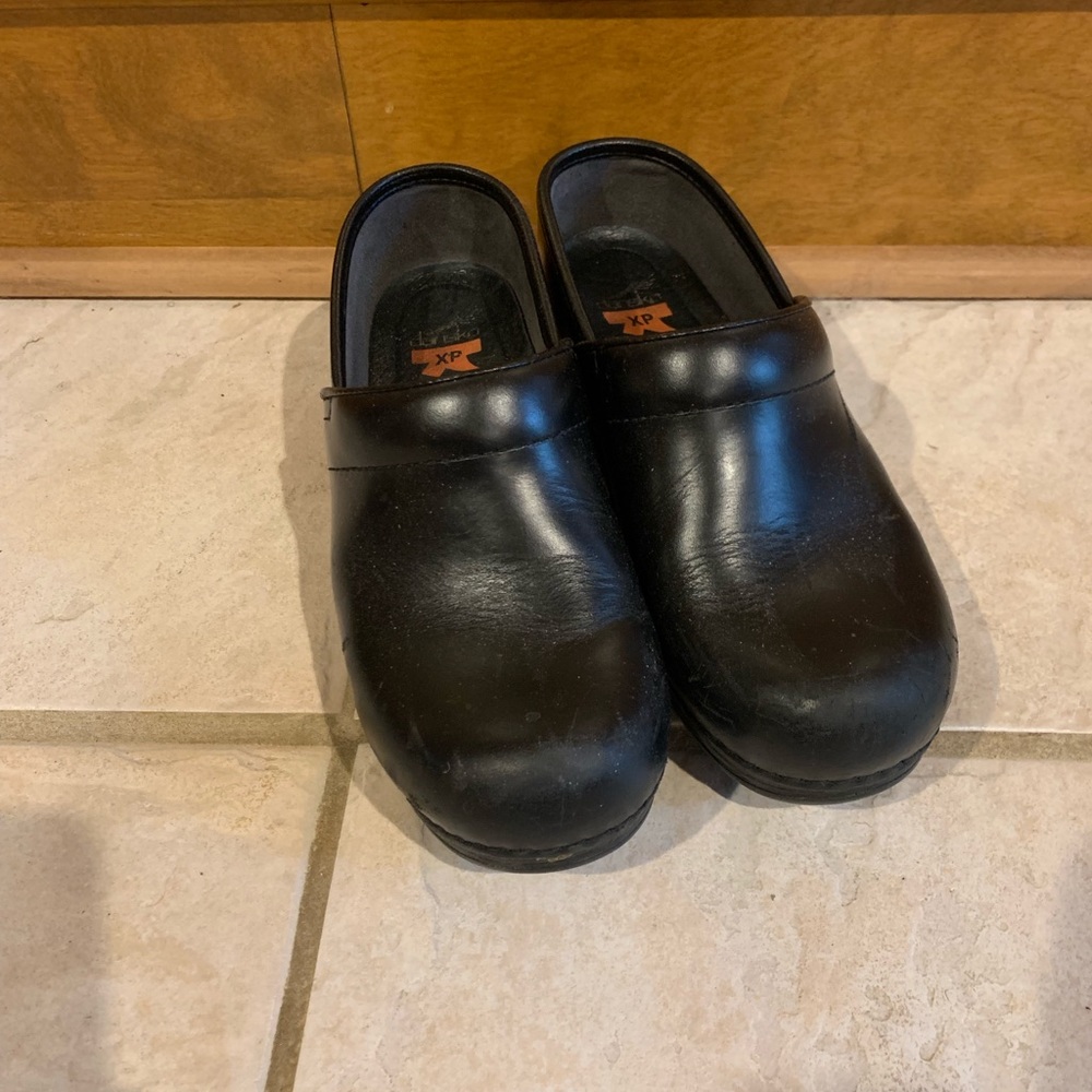 Dansko XP Black Leather Clogs